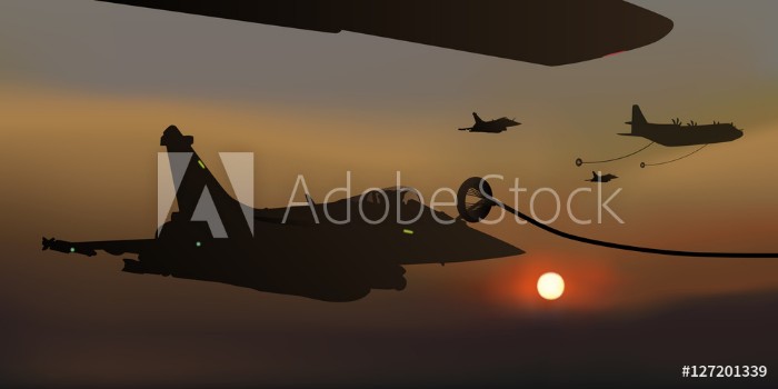 Picture of Avion de chasse - Ravitaillement - guerre - Nuit